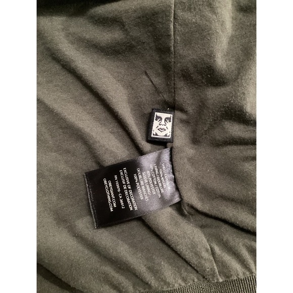 Obey Worldwide Olive Green Bomber Jacket Embroidered Cities Roses Womens Small - Picture 8 of 13